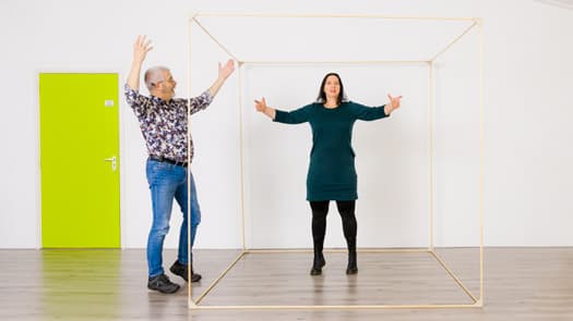 Deelnemer aan een non-verbale Laban fotoshoot